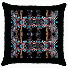 Fractal Math Design Backdrop Throw Pillow Case (black) by Sapixe