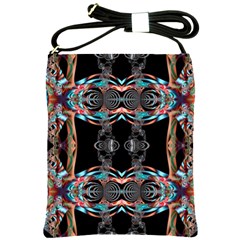 Fractal Math Design Backdrop Shoulder Sling Bags by Sapixe