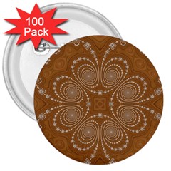 Fractal Pattern Decoration Abstract 3  Buttons (100 Pack)  by Sapixe