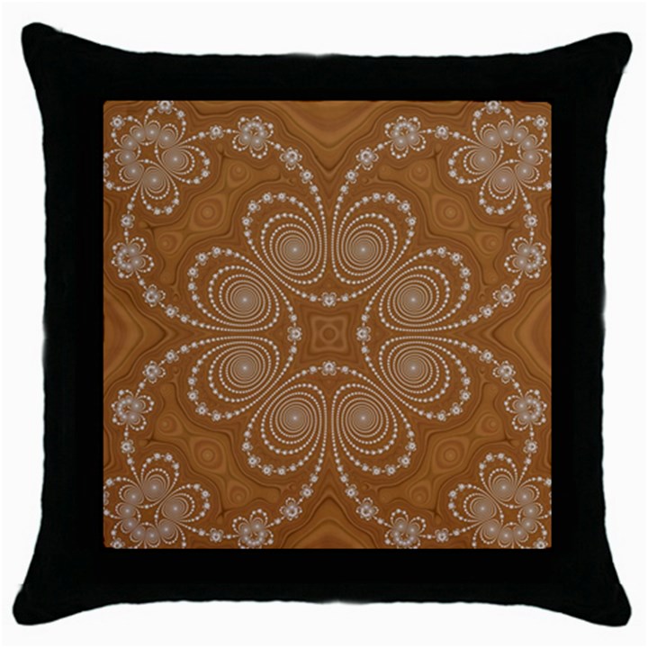 Fractal Pattern Decoration Abstract Throw Pillow Case (Black)