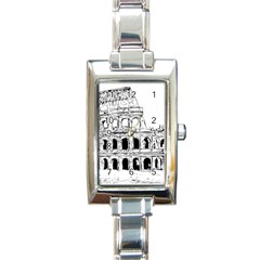 Line Art Architecture Rectangle Italian Charm Watch by Sapixe