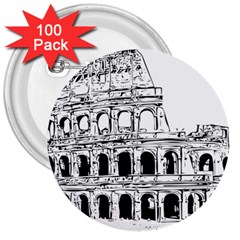 Line Art Architecture 3  Buttons (100 pack) 