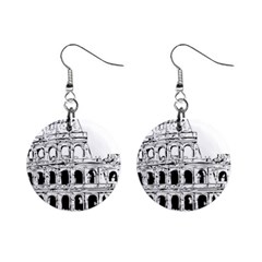 Line Art Architecture Mini Button Earrings by Sapixe