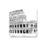 Line Art Architecture Square Magnet Front