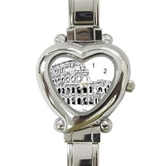 Line Art Architecture Heart Italian Charm Watch by Sapixe