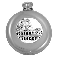 Line Art Architecture Round Hip Flask (5 oz)