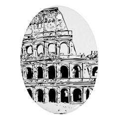 Line Art Architecture Oval Ornament (Two Sides)