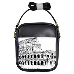 Line Art Architecture Girls Sling Bags by Sapixe