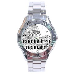 Line Art Architecture Stainless Steel Analogue Watch