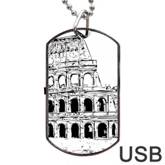 Line Art Architecture Dog Tag Usb Flash (two Sides) by Sapixe