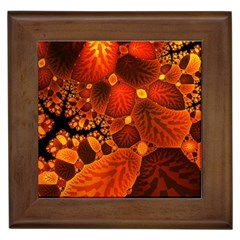 Leaf Autumn Nature Background Framed Tiles by Sapixe