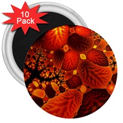 Leaf Autumn Nature Background 3  Magnets (10 Pack)  by Sapixe