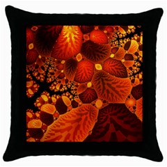 Leaf Autumn Nature Background Throw Pillow Case (black) by Sapixe