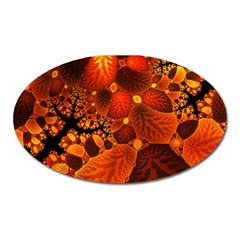 Leaf Autumn Nature Background Oval Magnet by Sapixe