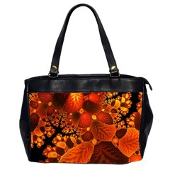 Leaf Autumn Nature Background Office Handbags (2 Sides) 