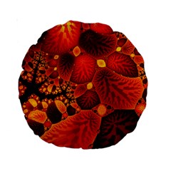 Leaf Autumn Nature Background Standard 15  Premium Round Cushions by Sapixe