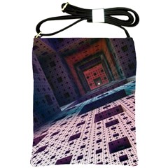 Industry Fractals Geometry Graphic Shoulder Sling Bags by Sapixe