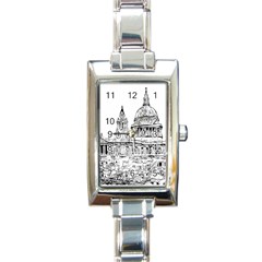 Line Art Architecture Church Rectangle Italian Charm Watch by Sapixe