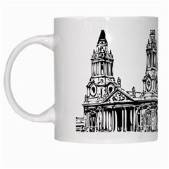 Line Art Architecture Church White Mugs by Sapixe