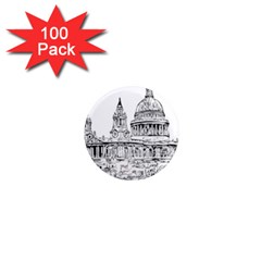 Line Art Architecture Church 1  Mini Magnets (100 Pack)  by Sapixe