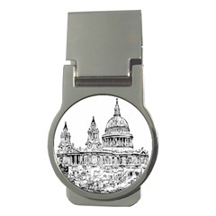 Line Art Architecture Church Money Clips (round)  by Sapixe