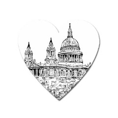 Line Art Architecture Church Heart Magnet by Sapixe