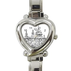 Line Art Architecture Church Heart Italian Charm Watch by Sapixe