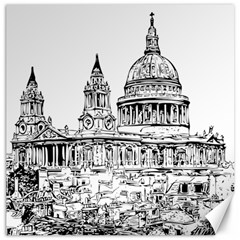 Line Art Architecture Church Canvas 12  X 12  