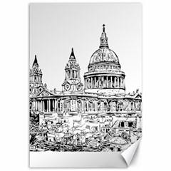 Line Art Architecture Church Canvas 12  X 18   by Sapixe