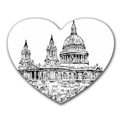 Line Art Architecture Church Heart Mousepads by Sapixe