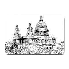 Line Art Architecture Church Small Doormat  by Sapixe