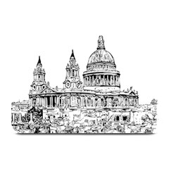 Line Art Architecture Church Plate Mats by Sapixe