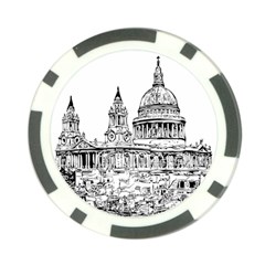 Line Art Architecture Church Poker Chip Card Guard (10 Pack) by Sapixe