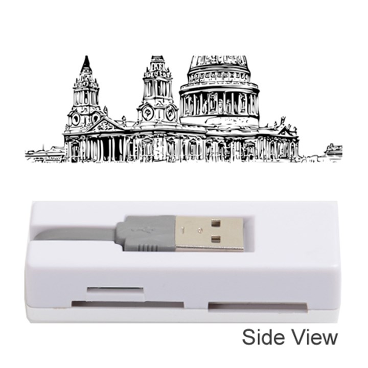 Line Art Architecture Church Memory Card Reader (Stick) 