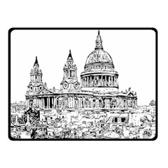 Line Art Architecture Church Double Sided Fleece Blanket (small)  by Sapixe