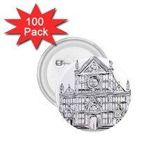 Line Art Architecture Church Italy 1 75  Buttons (100 Pack)  by Sapixe