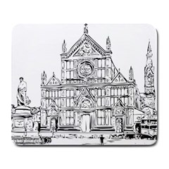 Line Art Architecture Church Italy Large Mousepads by Sapixe