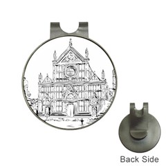 Line Art Architecture Church Italy Hat Clips With Golf Markers by Sapixe