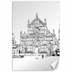 Line Art Architecture Church Italy Canvas 12  X 18   by Sapixe