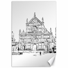 Line Art Architecture Church Italy Canvas 20  X 30   by Sapixe