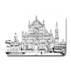 Line Art Architecture Church Italy Small Doormat  by Sapixe