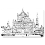 Line Art Architecture Church Italy Large Doormat  30 x20  Door Mat