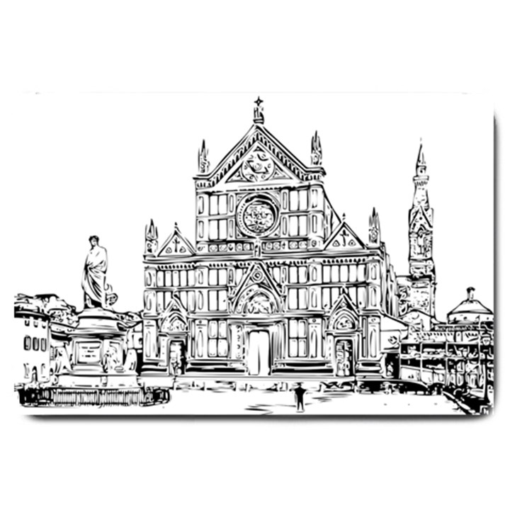 Line Art Architecture Church Italy Large Doormat 