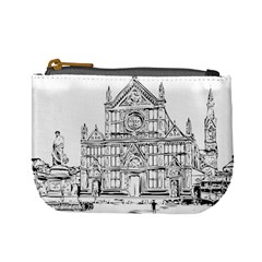 Line Art Architecture Church Italy Mini Coin Purses by Sapixe