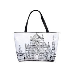 Line Art Architecture Church Italy Shoulder Handbags by Sapixe