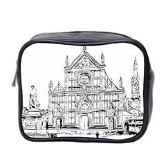 Line Art Architecture Church Italy Mini Toiletries Bag 2-side by Sapixe