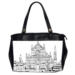 Line Art Architecture Church Italy Office Handbags (2 Sides) 