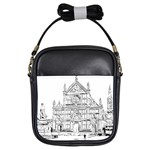 Line Art Architecture Church Italy Girls Sling Bags Front