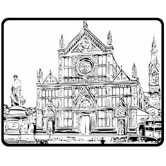 Line Art Architecture Church Italy Fleece Blanket (medium)  by Sapixe