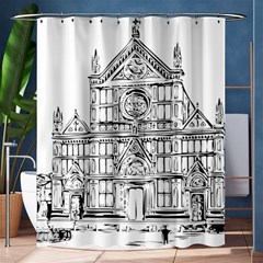 Line Art Architecture Church Italy Shower Curtain 60  X 72  (medium)  by Sapixe